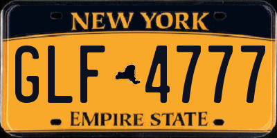 NY license plate GLF4777