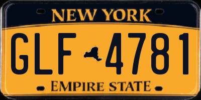 NY license plate GLF4781