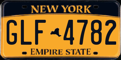 NY license plate GLF4782