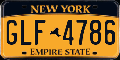 NY license plate GLF4786