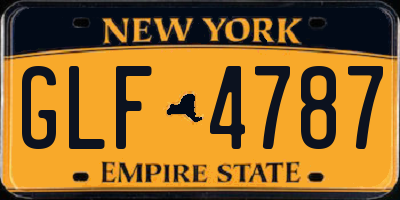 NY license plate GLF4787