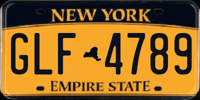 NY license plate GLF4789