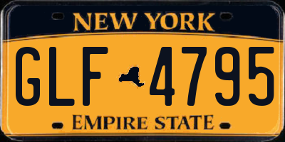 NY license plate GLF4795