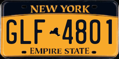 NY license plate GLF4801
