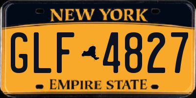 NY license plate GLF4827