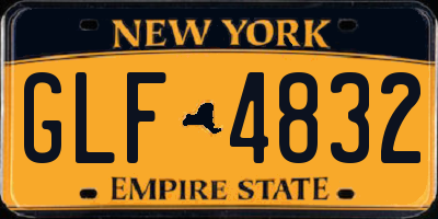 NY license plate GLF4832