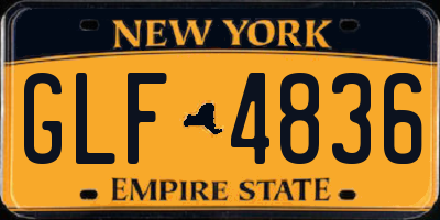 NY license plate GLF4836