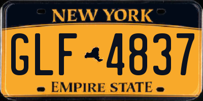 NY license plate GLF4837