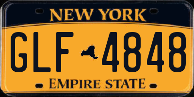 NY license plate GLF4848
