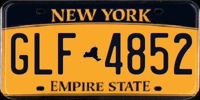 NY license plate GLF4852