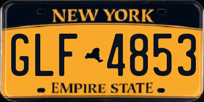 NY license plate GLF4853