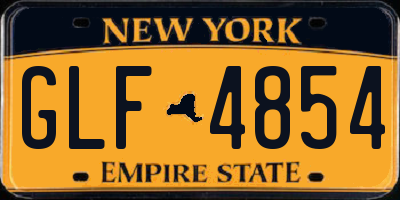 NY license plate GLF4854
