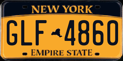 NY license plate GLF4860