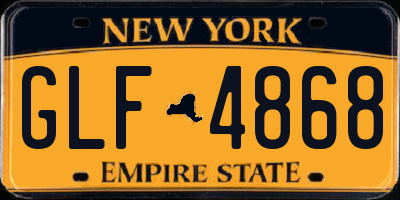 NY license plate GLF4868