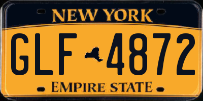 NY license plate GLF4872