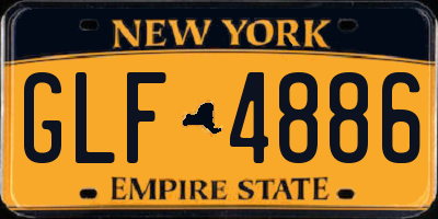 NY license plate GLF4886