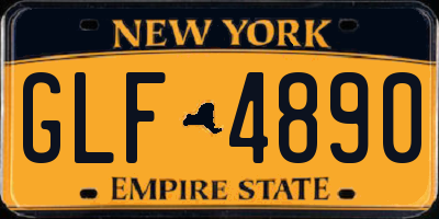NY license plate GLF4890
