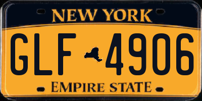 NY license plate GLF4906