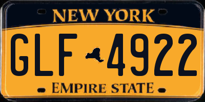 NY license plate GLF4922