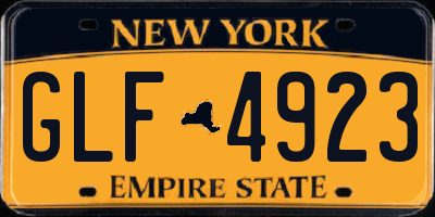 NY license plate GLF4923