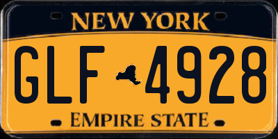 NY license plate GLF4928