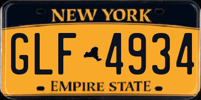 NY license plate GLF4934