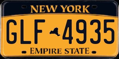 NY license plate GLF4935