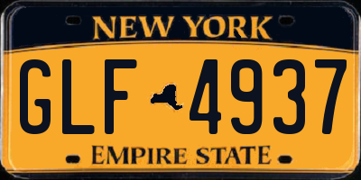 NY license plate GLF4937