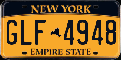 NY license plate GLF4948