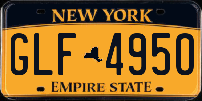 NY license plate GLF4950