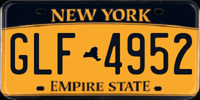 NY license plate GLF4952
