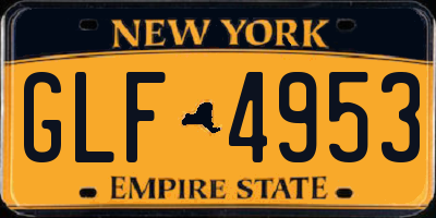 NY license plate GLF4953