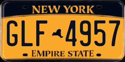 NY license plate GLF4957