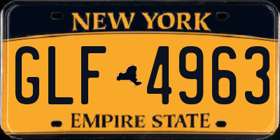 NY license plate GLF4963