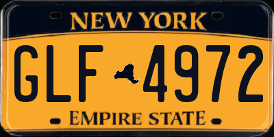 NY license plate GLF4972