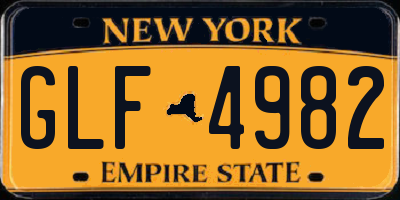 NY license plate GLF4982