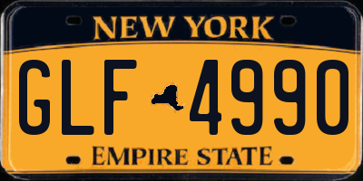 NY license plate GLF4990