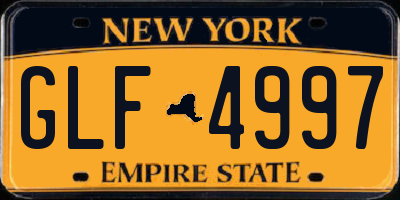 NY license plate GLF4997