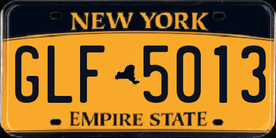 NY license plate GLF5013