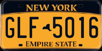 NY license plate GLF5016