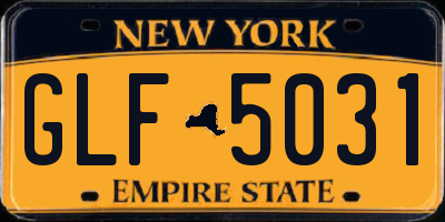 NY license plate GLF5031