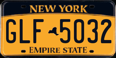 NY license plate GLF5032