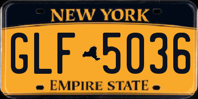 NY license plate GLF5036