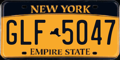 NY license plate GLF5047