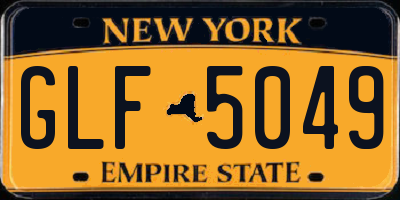 NY license plate GLF5049
