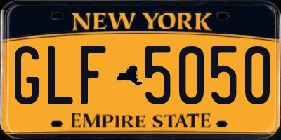 NY license plate GLF5050