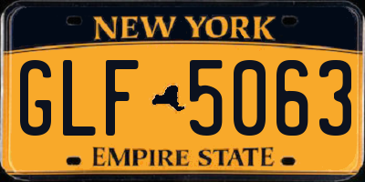 NY license plate GLF5063