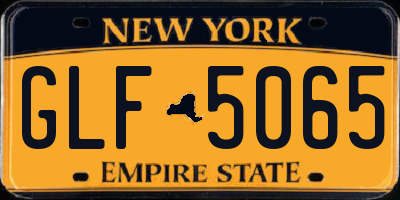 NY license plate GLF5065