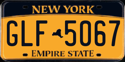 NY license plate GLF5067