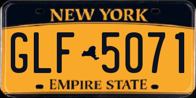 NY license plate GLF5071
